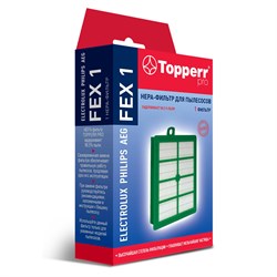 Сменный HEPA-фильтр TOPPERR FEX 1, для пылесосов ELECTROLUX, PHILIPS, AEG, 1104 - фото 10114405