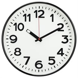 Часы настенные TROYKATIME (TROYKA) 78770783, круг, белые, черная рамка, 30,5х30,5х3,5 см - фото 10115788