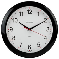 Часы настенные TROYKATIME (TROYKA) 11100112, круг, белые, черная рамка, 29х29х3,5 см - фото 10115808