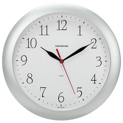 Часы настенные TROYKATIME (TROYKA) 11170113, круг, белые, серебристая рамка, 29х29х3,5 см - фото 10115818