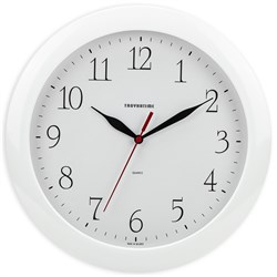 Часы настенные TROYKATIME (TROYKA) 11110113, круг, белые, белая рамка, 29х29х3,5 см - фото 10115828