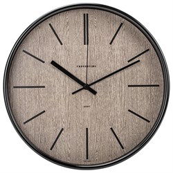 Часы настенные TROYKATIME (TROYKA) 77770743, круг, коричневые, черная рамка, 30,5х30,5х5 см - фото 10115843