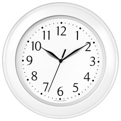 Часы настенные TROYKATIME (TROYKA) 122211201, круг, белые, белая рамка, 30х30х3,8 см - фото 10115857