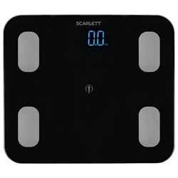 Весы напольные диагностические SCARLETT SC-BS33ED46, электронные, вес до 150 кг, Bluetooth, черные - фото 10115897