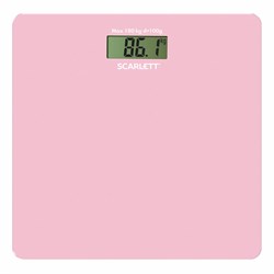 Весы напольные SCARLETT SC-BS33E041, электронные, вес до 180 кг, квадратные, стекло, розовые - фото 10115925