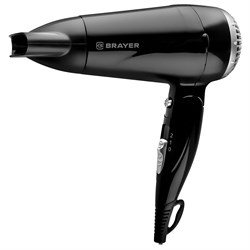 Фен BRAYER BR3024, 1600 Вт, 2 скорости, складная ручка, холодный воздух, черный - фото 10116409