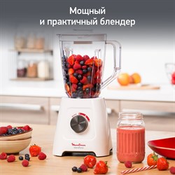 Блендер стационарный MOULINEX LM420110, 600 Вт, 2 скорости, чаша 2 л, пластик, белый, 7211003001 - фото 10116651