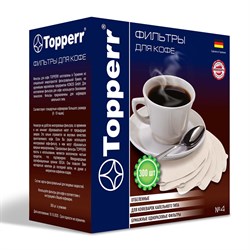 Фильтр TOPPERR №4 для кофеварок, бумажный, отбеленный, 300 штук, 3048 - фото 10122766