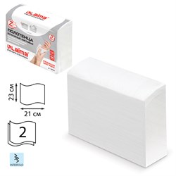Полотенца бумажные (1 пачка 190 листов) LAIMA (H2) PREMIUM UNIT PACK, белые, 23х21 см, Z-сложение, 126559 - фото 10695300