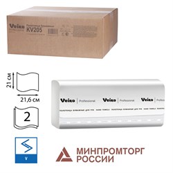 Полотенца бумажные 200 шт., VEIRO (Система H3) COMFORT, 2-слойные, белые, КОМПЛЕКТ 20 пачек, 21х21,6, V-сложение, KV205 101010129535 - фото 10695482