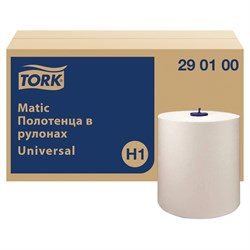 Полотенца бумажные рулонные 280 м, TORK Matic (Система H1) UNIVERSAL, КОМПЛЕКТ 6 рулонов, 290100 101010114730 - фото 10695547