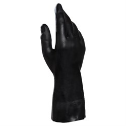 Перчатки латексно-неопреновые MAPA Technic/UltraNeo 401, хлопчатобумажное напыление, размер 7 (S), черные - фото 10699865