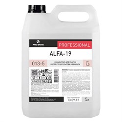 Средство для уборки после строительства 5 л, PRO-BRITE ALFA-19, кислотное, концентрат, 013-5 101010605263 - фото 10705761