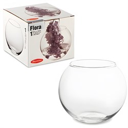 Ваза "Flora", круглая, высота 10 см, стекло, PASABAHCE, 43417 - фото 10721345