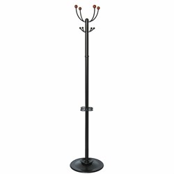 Вешалка-стойка "Квартет-З", 1,79 м, основание 40 см, 4 крючка + место для зонтов, металл, черная - фото 10721743
