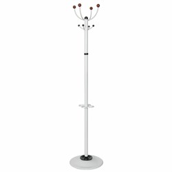 Вешалка-стойка "Квартет-З", 1,79 м, основание 40 см, 4 крючка + место для зонтов, металл, белая - фото 10721753