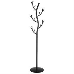 Вешалка-стойка "Дерево", 1,81 м, диск 37,5 см, 15 крючков, металл, черная, ВНП 211 Ч - фото 10721762