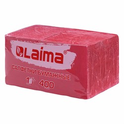 Салфетки бумажные 400 шт., 24х24 см, "Big Pack", красные, 100% целлюлоза, LAIMA, 114727 101010114727 - фото 10724433