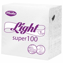 Салфетки бумажные 90 штук, 22,5х22,5 см, PLUSHE Light, белые, 100% целлюлоза 101010115497 - фото 10724523