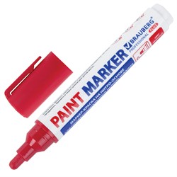 Маркер-краска лаковый (paint marker) 6 мм, КРАСНЫЙ, НИТРО-ОСНОВА, BRAUBERG PROFESSIONAL PLUS EXTRA, 151452 - фото 10726304
