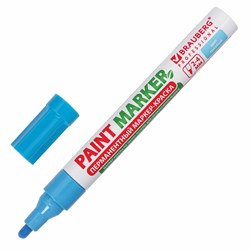 Маркер-краска лаковый (paint marker) 4 мм, ГОЛУБОЙ, БЕЗ КСИЛОЛА (без запаха), алюминий, BRAUBERG PROFESSIONAL, 151435 - фото 10726458