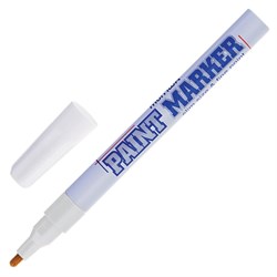 Маркер-краска лаковый (paint marker) MUNHWA "Slim", 2 мм, БЕЛЫЙ, нитро-основа, алюминиевый корпус, SPM-05 101010151462 - фото 10726860