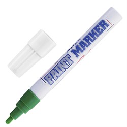 Маркер-краска лаковый (paint marker) MUNHWA, 4 мм, ЗЕЛЕНЫЙ, нитро-основа, алюминиевый корпус, PM-04 - фото 10726875