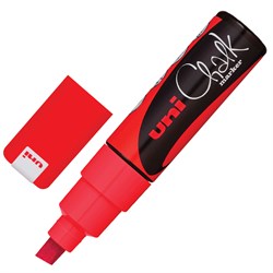 Маркер меловой UNI "Chalk", 8 мм, КРАСНЫЙ, влагостираемый, для гладких поверхностей, PWE-8K RED - фото 11356066