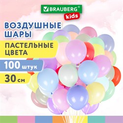 Шары воздушные 30 см, 100 штук, "МАКАРУНС", ассорти, BRAUBERG KIDS, 591879 101010591879 - фото 11385805