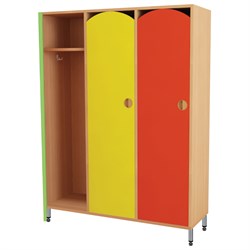 Шкаф для одежды детский, 3 отделения, 1080х340х1340 мм, бук бавария/цветной фасад - фото 11388579