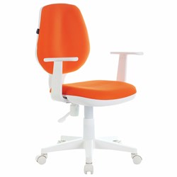 Кресло детское BRABIX "Fancy MG-201W", с подлокотниками, пластик белый, оранжевое, 532410, MG-201W_532410 - фото 11388763