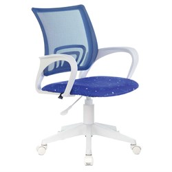 Кресло BRABIX "Fly MG-396W", с подлокотниками, пластик белый, сетка, темно-синее с рисунком "Space", 532405, MG-396W_532405 - фото 11388774