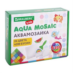 Аквамозаика 24 цвета 4200 бусин, с трафаретами, инструментами и аксессуарами, BRAUBERG KIDS, 664916 - фото 11392522