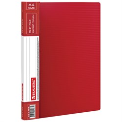 Папка с боковым металлическим прижимом и внутренним карманом BRAUBERG "Contract", красная, до 100 л., 0,7 мм, бизнес-класс, 221788 - фото 11406058