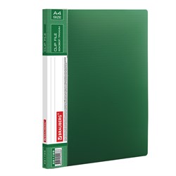 Папка с боковым металлическим прижимом и внутренним карманом BRAUBERG "Contract", зеленая, до 100 л., 0,7 мм, бизнес-класс, 221789 - фото 11406069