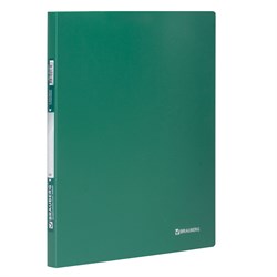 Папка с боковым металлическим прижимом BRAUBERG стандарт, зеленая, до 100 листов, 0,6 мм, 221627 - фото 11406122