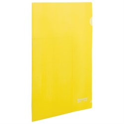 Папка-уголок жесткая BRAUBERG, желтая, 0,15 мм, 223968 - фото 11409094