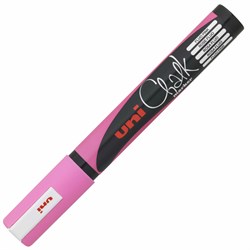 Маркер меловой UNI Chalk, 1,8-2,5 мм, РОЗОВЫЙ, влагостираемый, для гладких поверхностей, PWE-5M F.PINK - фото 11421693