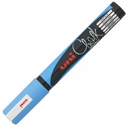 Маркер меловой UNI Chalk, 1,8-2,5 мм, ГОЛУБОЙ, влагостираемый, для гладких поверхностей, PWE-5M L.BLUE - фото 11421722