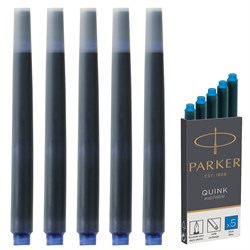 Картриджи чернильные PARKER "Cartridge Quink", КОМПЛЕКТ 5 штук, смываемые чернила, синие, 1950383 - фото 11424513