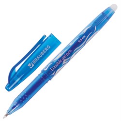 Ручка стираемая гелевая BRAUBERG, СИНЯЯ, узел 0,5 мм, линия 0,35 мм, 142823 - фото 11428729