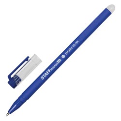 Ручка стираемая гелевая STAFF "Manager" EGP-656, СИНЯЯ, прорезиненный корпус, линия письма 0,35 мм, 143656 - фото 11429013