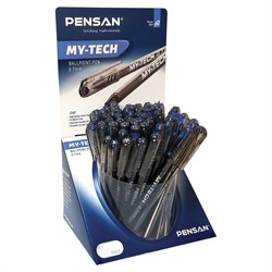 Ручка шариковая масляная PENSAN "My-Tech", СИНЯЯ, ДИСПЛЕЙ, игольчатый узел 0,7 мм, линия письма 0,35 мм, 2240/S60 - фото 11430105