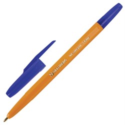 Ручка шариковая BRAUBERG "Carina Orange", СИНЯЯ, корпус оранжевый, узел 1 мм, линия письма 0,5 мм, 141668 - фото 11430177