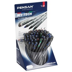 Ручка шариковая масляная PENSAN "My-Tech Colored", палитра классических цветов АССОРТИ, игольчатый узел 0,7 мм, линия 0,35 мм, дисплей, 2240, 2240/S60-4 - фото 11430545