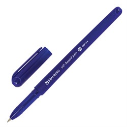 Ручка шариковая масляная BRAUBERG "Fine", СИНЯЯ, корпус синий, узел 0,7 мм, линия письма 0,35 мм, 142947 - фото 11430857