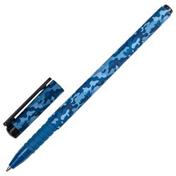 Ручка шариковая BRAUBERG SOFT TOUCH GRIP "MILITARY", СИНЯЯ, мягкое покрытие, узел 0,7 мм, 143713 - фото 11431288