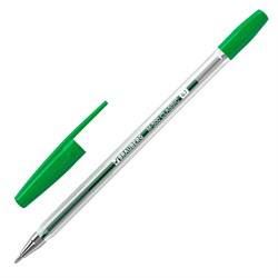 Ручка шариковая BRAUBERG "M-500 CLASSIC", ЗЕЛЕНАЯ, корпус прозрачный, узел 0,7 мм, линия письма 0,35 мм, 143447 - фото 11431769