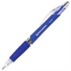 Ручка шариковая автоматическая с грипом BRAUBERG "Cobalt", СИНЯЯ, корпус синий, узел 0,7 мм, линия письма 0,35 мм, 141068 - фото 11431905