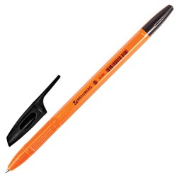 Ручка шариковая BRAUBERG "X-333 Orange", ЧЕРНАЯ, корпус оранжевый, узел 0,7 мм, линия письма 0,35 мм, 142410 - фото 11432227